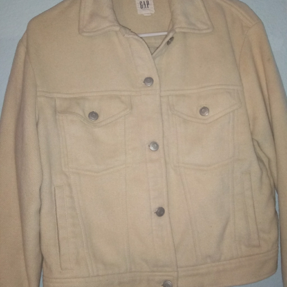 GAP Creme Colored Polyester and Wool Jacket